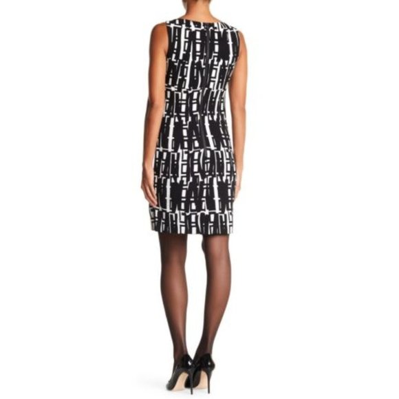 Womens Size 6 Milly Geoprint Crepe Sleeveless Shift Mini Dress Made in USA - Picture 6 of 6